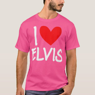 Vrouwen I Love Elvis Name Personated Mannen Guy BF T-shirt