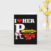 Vrouwen I Love Her Ity Funny Valentijnsdag Koppel Kaart (Gele Bloem)