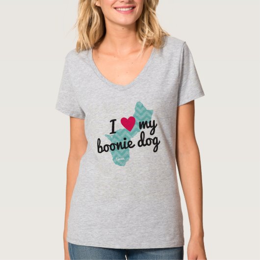 Vrouwen I Love My Boonie Dog Shirt (Blue) (Voorkant)