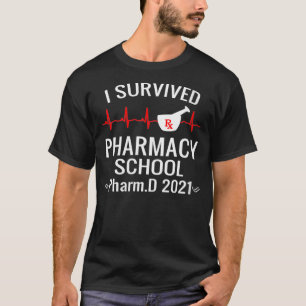 Vrouwen I Survived Pharmacy School PharmD klasse T-shirt