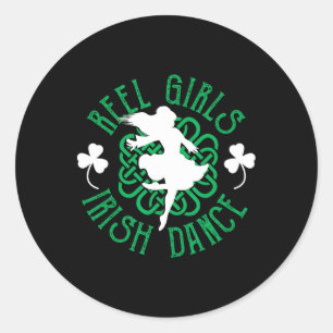 Vrouwen Ieren stap danser dansende stap dansen mei Ronde Sticker