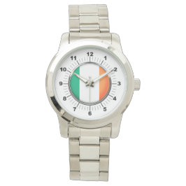 Vrouwen Ierland Vlag Oversized zilveren horloge