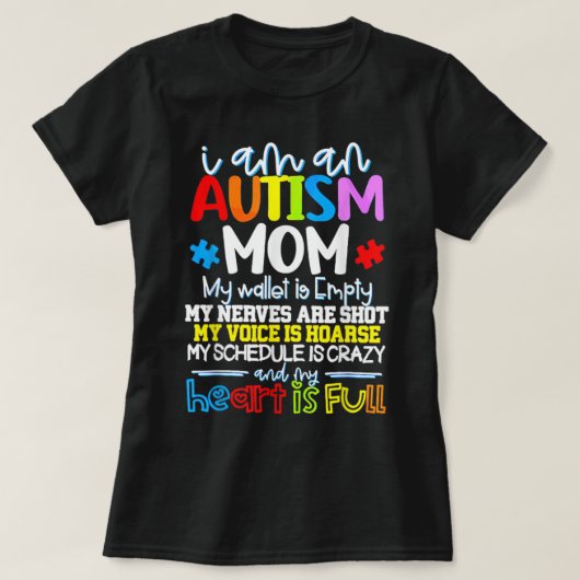 Vrouwen ik ben een autisme mama Mijn portemonnee i T-shirt (Design voorkant)