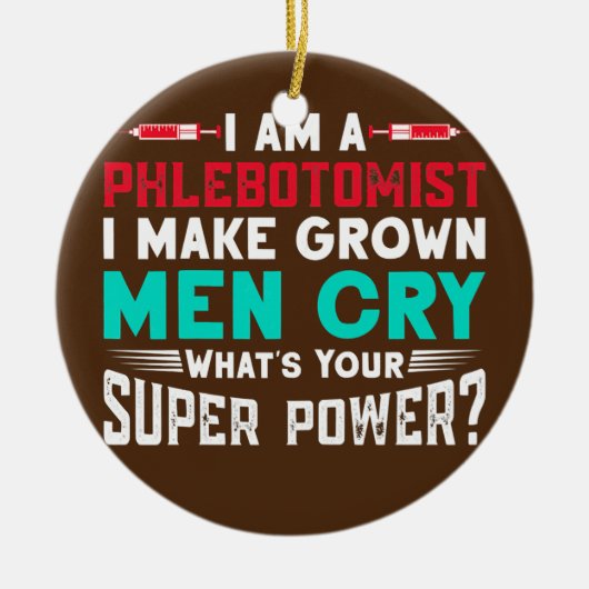 Vrouwen ik ben een flebotomist die ik maak van gek keramisch ornament (Voorkant)