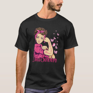 Vrouwen ik ben een overlevende Rosie Riveter Breas T-shirt