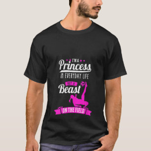 Vrouwen Ik ben een prinses maar een beest op het v T-shirt