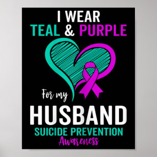 Vrouwen Ik Draag Blauwgroen en Paarse voor mijn ma Poster