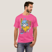 Vrouwen ik hou gewoon echt van anime en schetsen v t-shirt (Voorkant volledig)