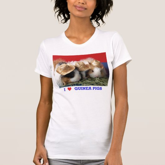 Vrouwen Ik hou van cavia's T Shirt (Voorkant)