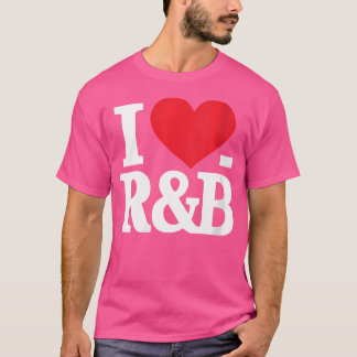 Vrouwen Ik hou van Heart RB Muziek Ik hou van RB R T-shirt