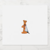 Vrouwen Ik hou van mama Tattoo Airedale Terrier Mo Sparkling Wijnetiket (Enkel label)