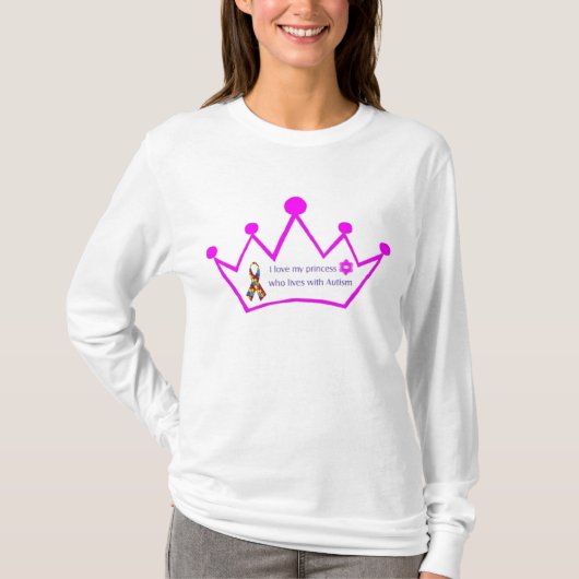 Vrouwen Ik hou van mijn prinses Autisme hoodie T-shirt (Voorkant)