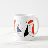 Vrouwen in abstracte kunst koffiemok (Voorkant rechts)