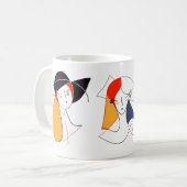 Vrouwen in abstracte kunst koffiemok (Voorkant links)