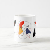 Vrouwen in abstracte kunst koffiemok (Center)