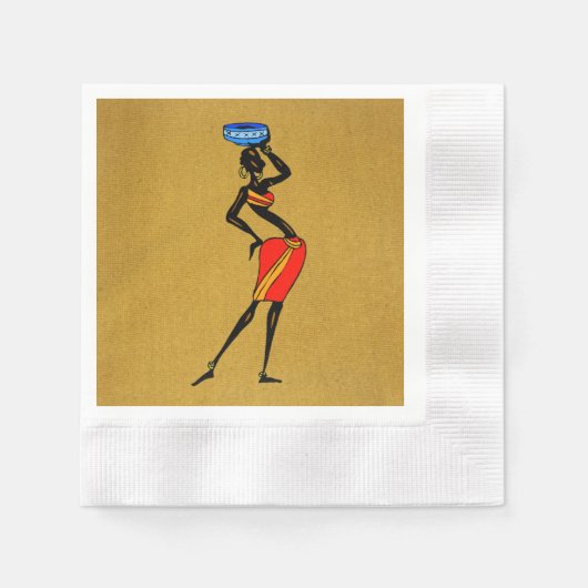 Vrouwen in Afrika Papier Napkin Servet (Voorkant)