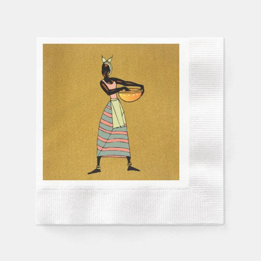 Vrouwen in Afrika Papier Napkin Servet (Voorkant)