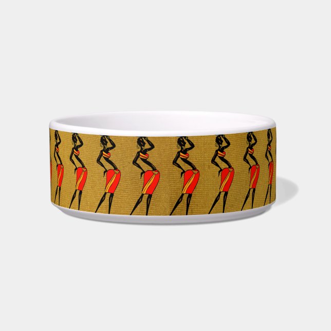 Vrouwen in Afrika Pet Bowl Voerbakje (Voorkant)