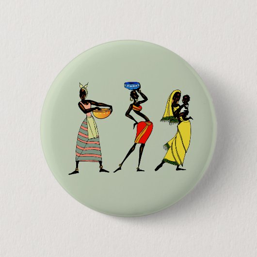 Vrouwen in Afrika Ronde Button 5,7 Cm (Voorkant)