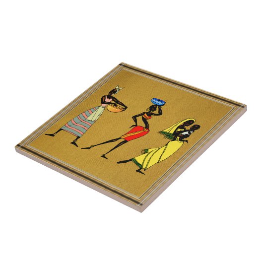 Vrouwen in Afrika Tegeltje (Zijkant)