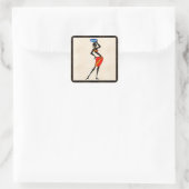 Vrouwen in Afrika Zelfklever Vierkante Sticker (Tas)