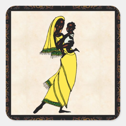 Vrouwen in Afrika Zelfklever Vierkante Sticker (Voorkant)