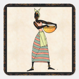 Vrouwen in Afrika Zelfklever Vierkante Sticker