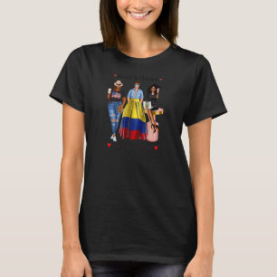 Vrouwen in Amerikaanse Colombiaanse bloedbad, zwar T-shirt