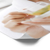 Vrouwen in badjassen drink thee op zee poster (Hoek)