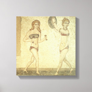 Vrouwen in bikinis canvas afdruk