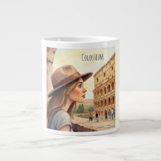 Vrouwen in Colosseum Rome, Roma, Italië Grote Koffiekop