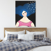 Vrouwen in de Abstracte digitale Starlight-verf Canvas Afdruk (Insitu (Slaapkamer))