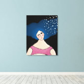 Vrouwen in de Abstracte digitale Starlight-verf Canvas Afdruk (Insitu (Houten vloer))