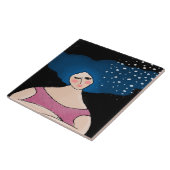 Vrouwen in de Abstracte digitale Starlight-verf Tegeltje (Zijkant)