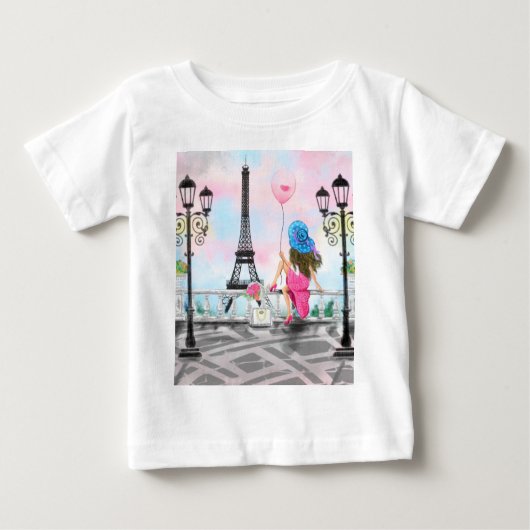 Vrouwen in de Baby T-Shirt (Parijs) - Eiffeltoren (Voorkant)