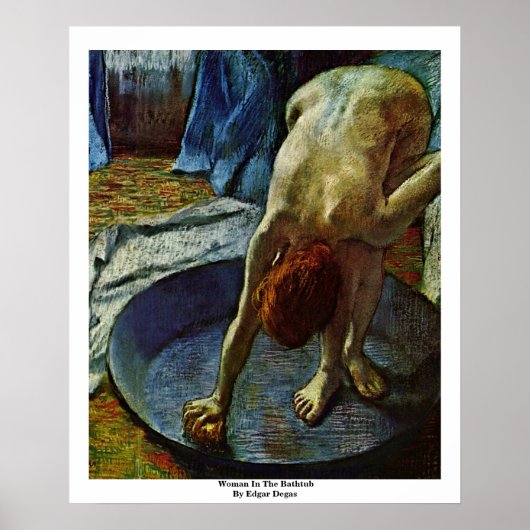 Vrouwen in de Bathtub door Edgar Degas Poster (Voorkant)
