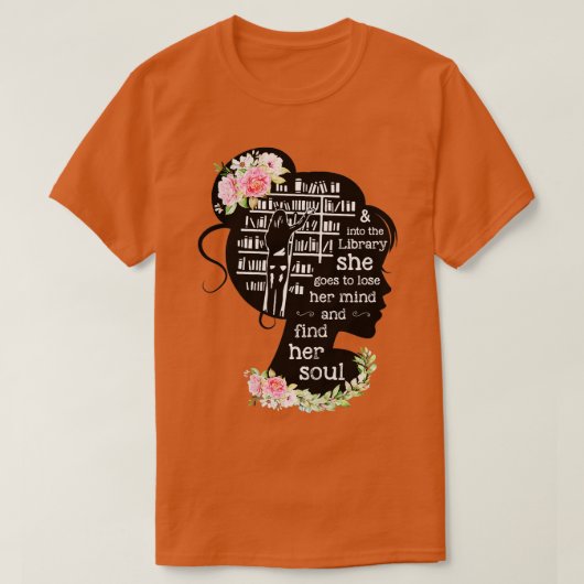 Vrouwen in de bibliotheek zullen haar geest verlie t-shirt (Design voorkant)