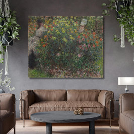 Vrouwen in de bloemen Monet 1875 Canvas Afdruk