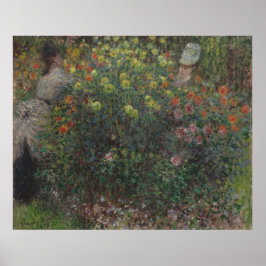 Vrouwen in de bloemen Monet 1875 Poster