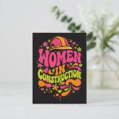 Vrouwen in de bouw Retro Empowerment Briefkaart (Staand voorkant)