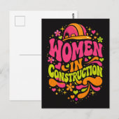 Vrouwen in de bouw Retro Empowerment Briefkaart (Voorkant / Achterkant)