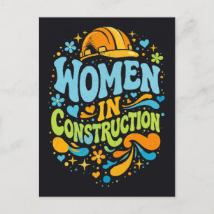 Vrouwen in de Bouw Retro Empowerment Briefkaart
