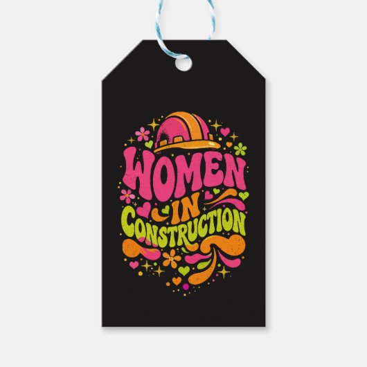 Vrouwen in de Bouw Retro Empowerment Cadeaulabel (Voorkant)