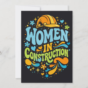 Vrouwen in de bouw Retro Empowerment Kaart