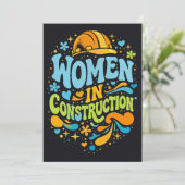 Vrouwen in de bouw Retro Empowerment Kaart (Staand voorkant)