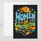 Vrouwen in de bouw Retro Empowerment Kaart (Voorkant / Achterkant)