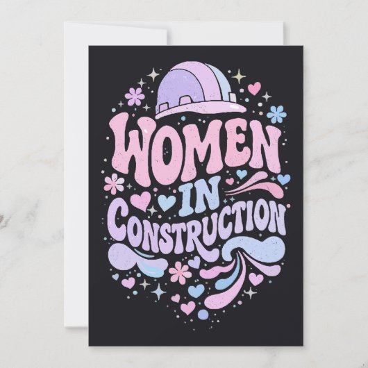 Vrouwen in de Bouw Retro Empowerment Kaart (Voorkant)