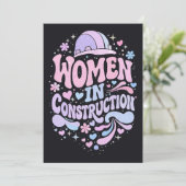 Vrouwen in de Bouw Retro Empowerment Kaart (Staand voorkant)
