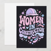 Vrouwen in de Bouw Retro Empowerment Kaart (Voorkant / Achterkant)