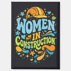 Vrouwen in de bouw Retro Empowerment Magneet